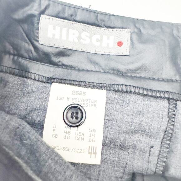 Hirsch Black/Charcoal Polyester Faux Leather Textured Skirt Size 14 - Picture 3 of 5